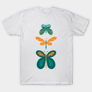 Butterflies Orange & Green T-Shirt